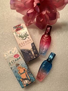 🌸Escada Island Kiss & Ibiza Hippie Mini Perfume 2 x 4 ml.(vintage&discontinued)
